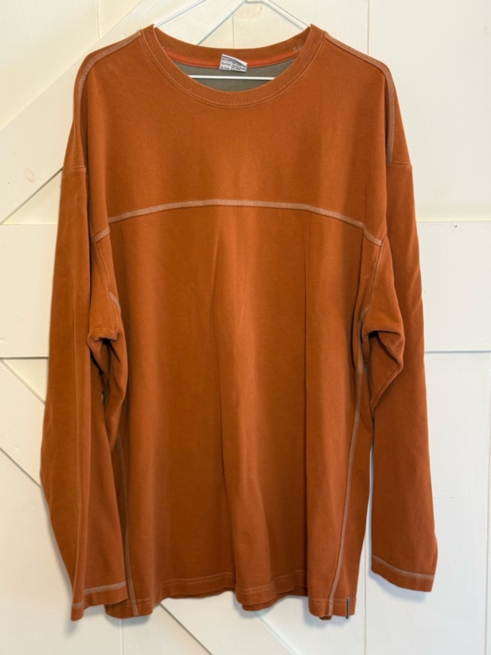 Columbia Sportswear XXL Burnt Orange Long Sleeve Cotton Crewneck Shirt
